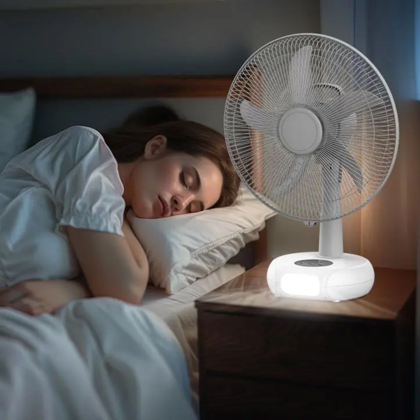 JTC, 14" Rechargeable Table Fan, Led Light, AC/DC Operated, UP to 25 Hours on Battery, Built-in USB charger, Can Be Charged By Solar Panel (Copy)