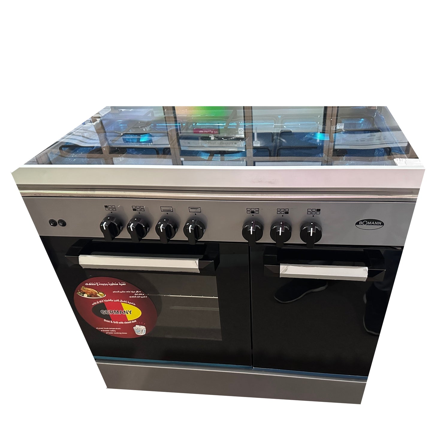BOMANN gas cooker 5 burners 2 Doors - Silver