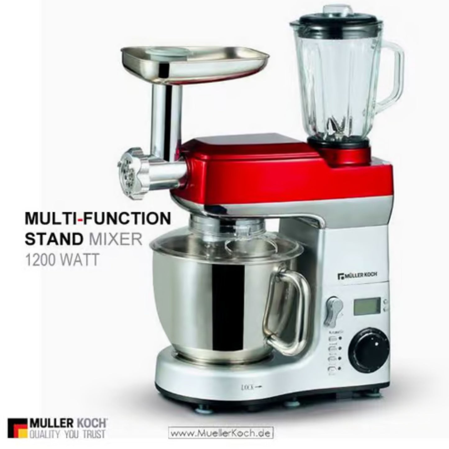 Muller koch Multifunctionnal 3 in 1 stand mixer 1200 W - 6L bowl - 1.5L Blender