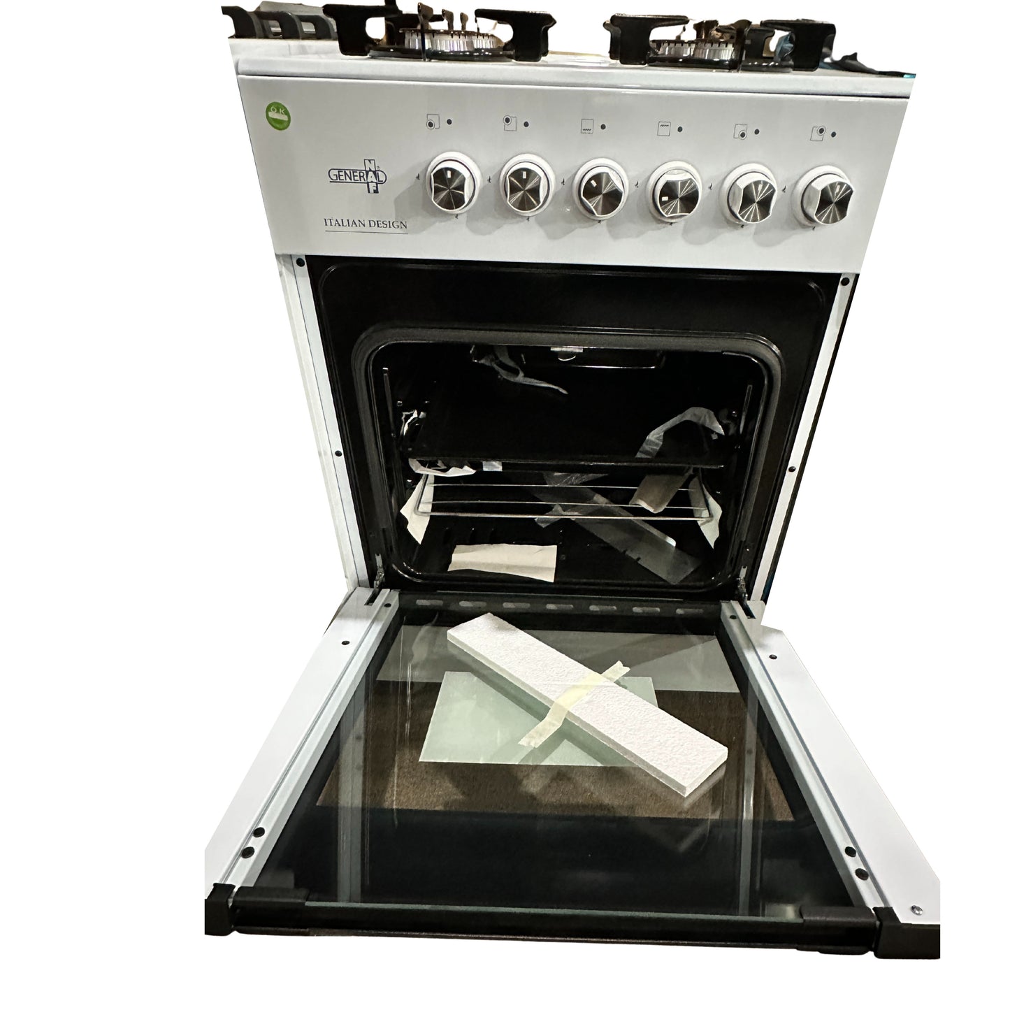 General Naf Freestanding Gas Cooker 4 burners 1 Door 60 cm- White