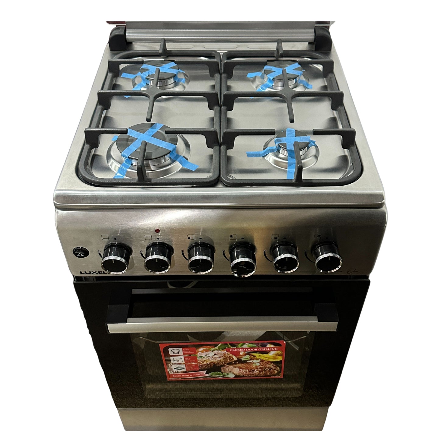 Luxell Freestanding Gas Cooker 4 burners 1 Door 50 cm - Silver