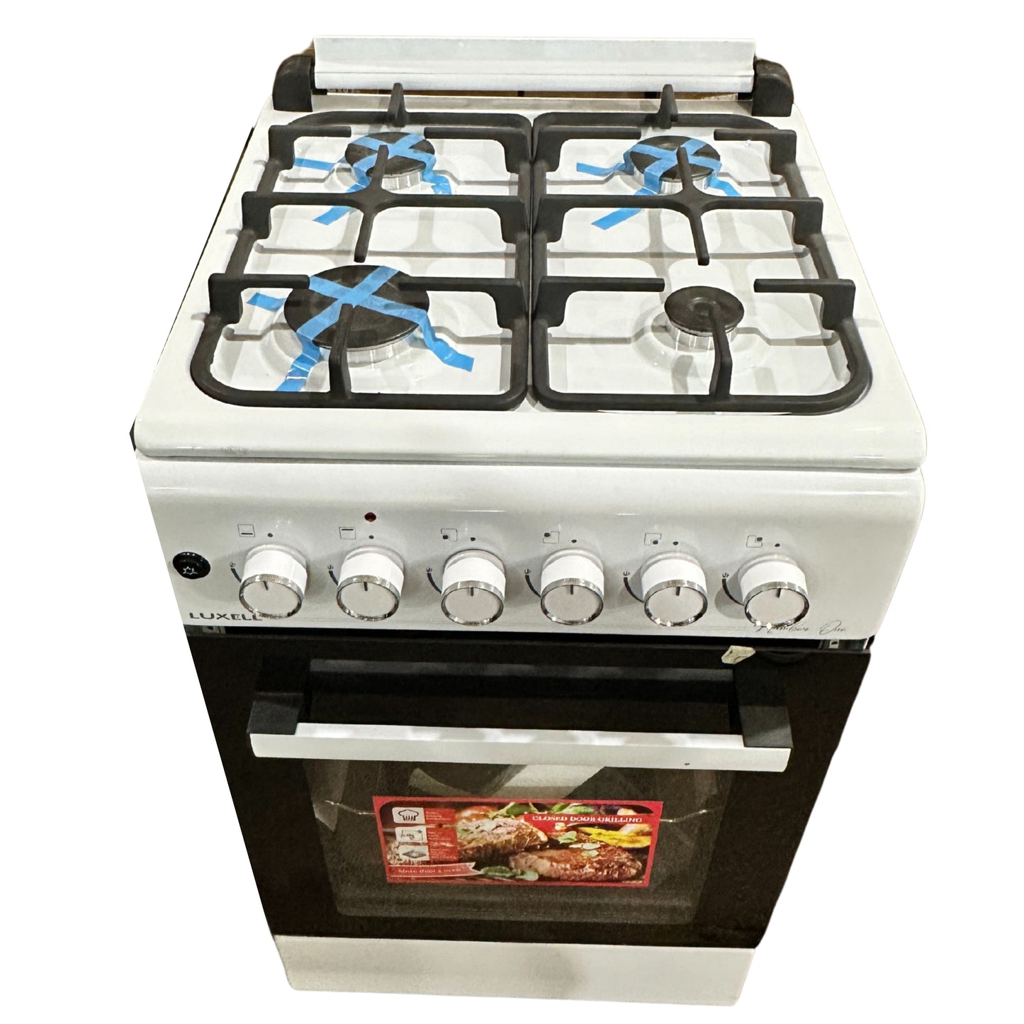 Luxell Freestanding Gas Cooker 4 burners 1 Door 50 cm - White
