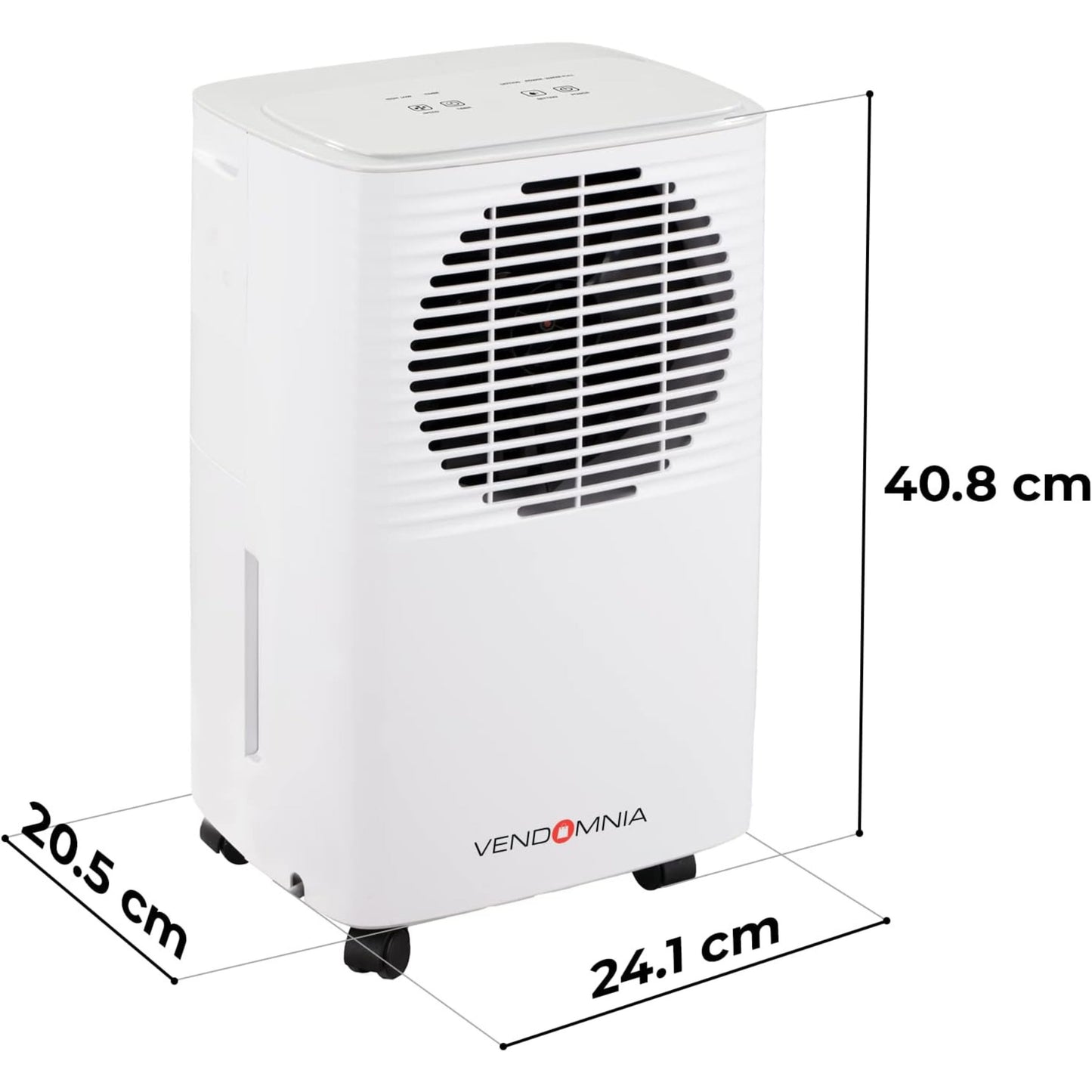 Vendomnia Dehumidifier - 10 L/Day, 2 L Container, up to 15 m², Electric, Digital Display, Timer, Auto Mode