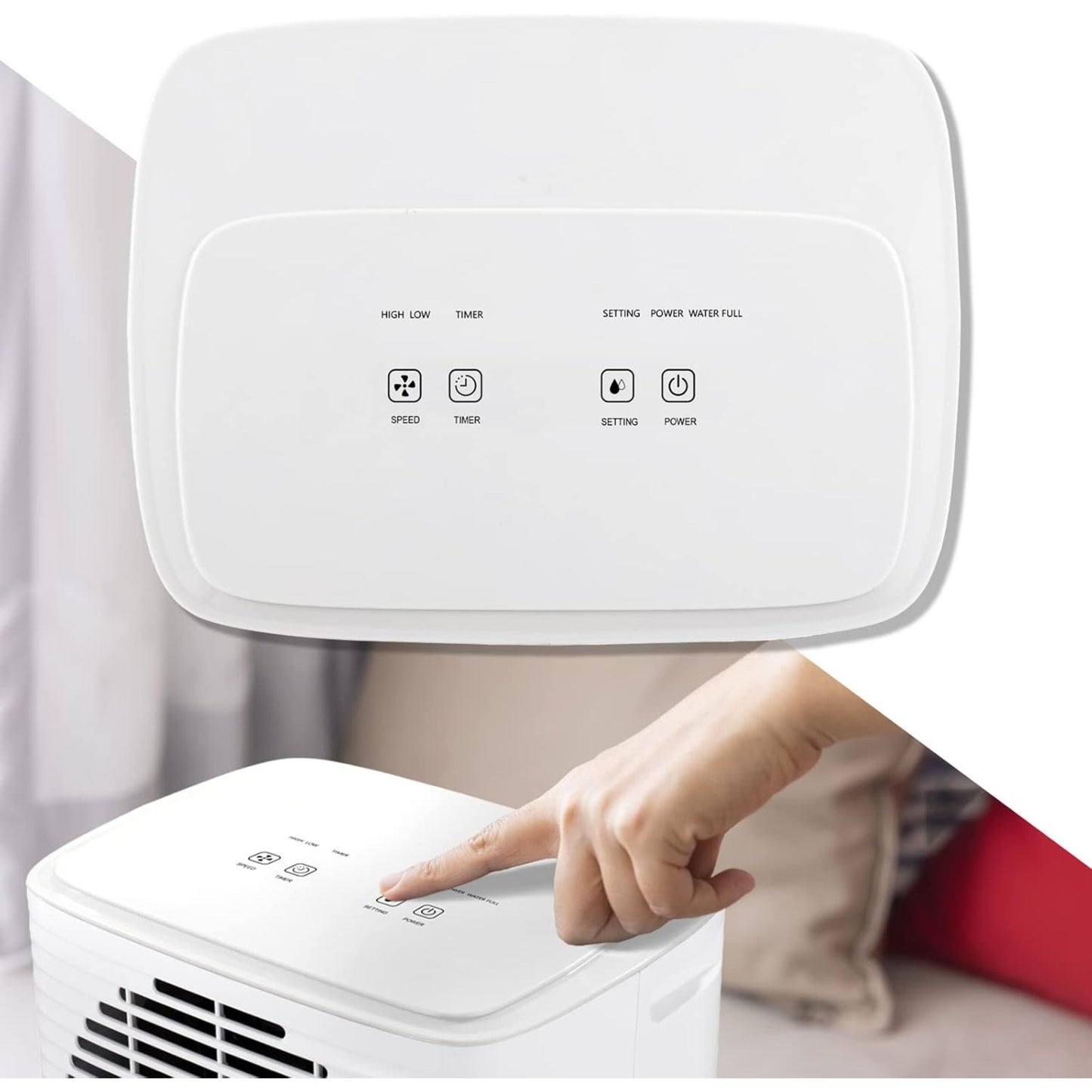 Vendomnia Dehumidifier - 10 L/Day, 2 L Container, up to 15 m², Electric, Digital Display, Timer, Auto Mode