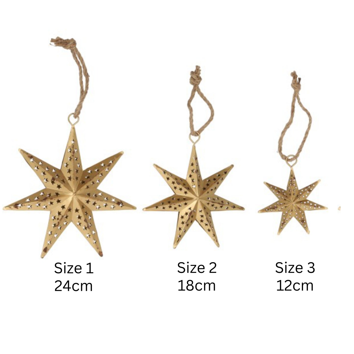 Hanger Points Star Size 3 12cm 18 cm 24cm