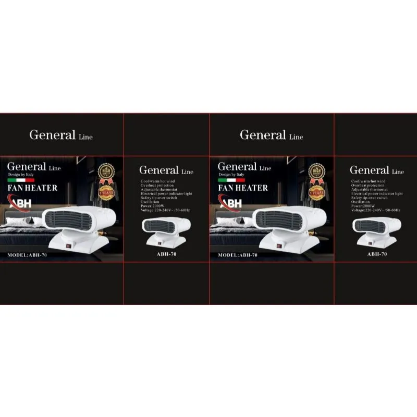 General Line – Fan Heater, 2000W, with overheat protection
