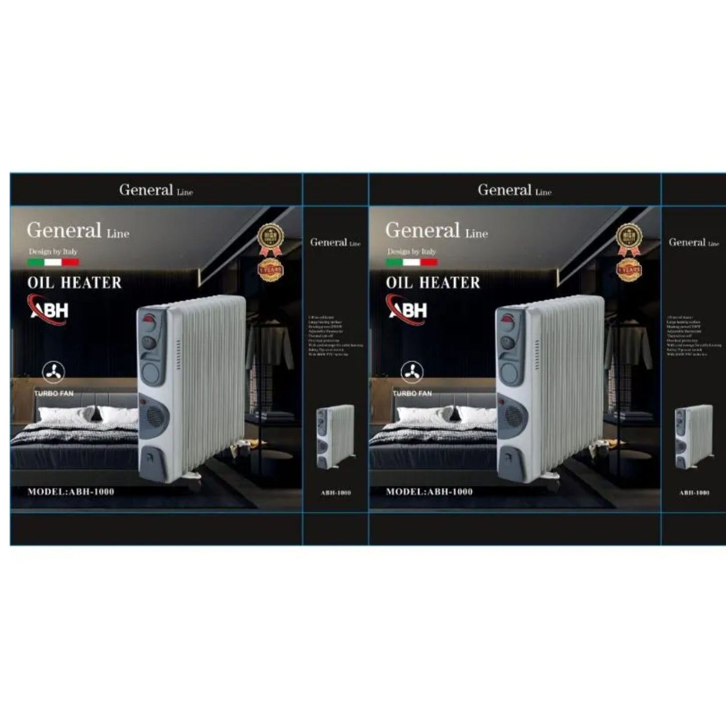 General Line – Oil Heater 13 elements, with 3 heating setting , with turbo fan 2500W