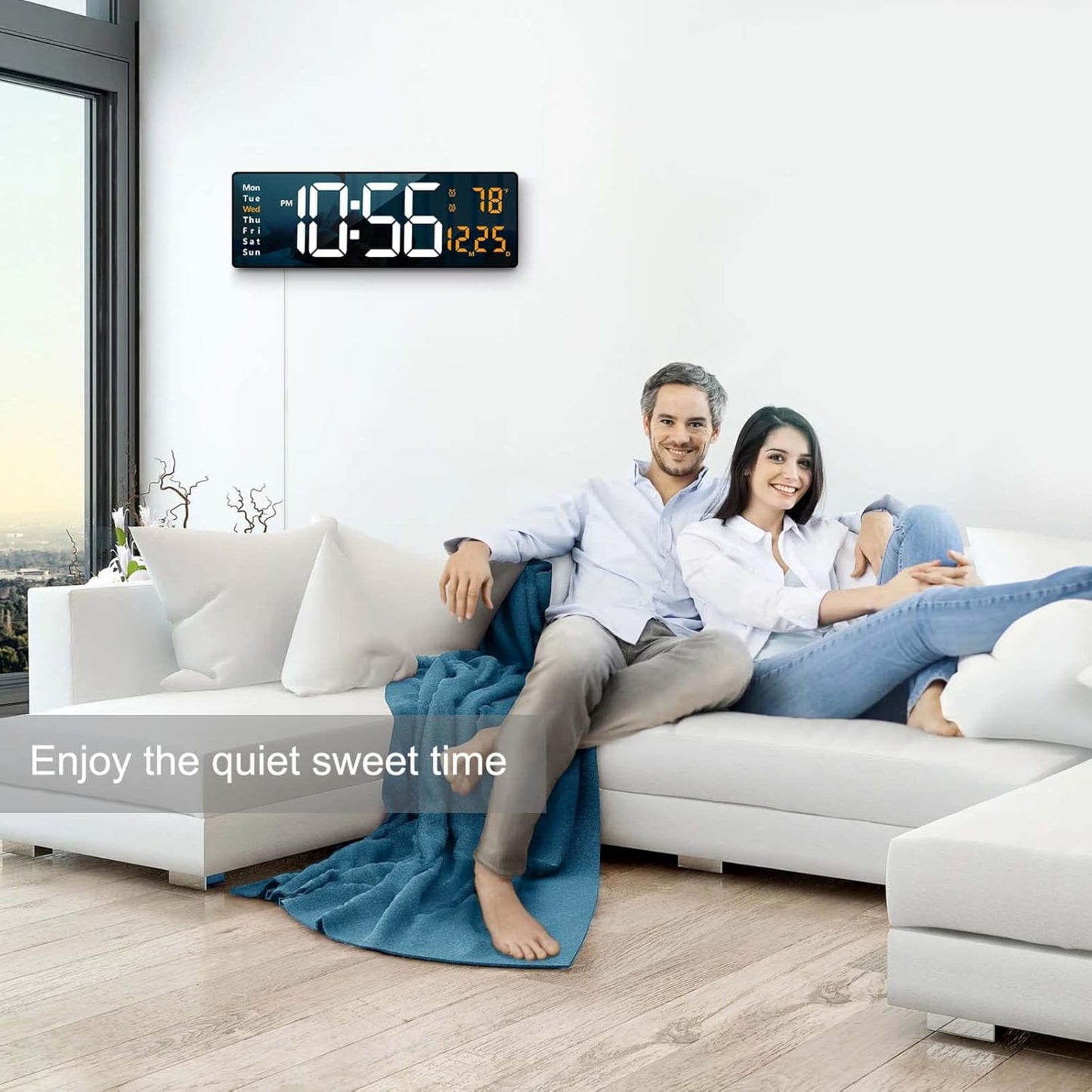 Digital Wall and Desk watch with remote control - 25 cm 32x15cm