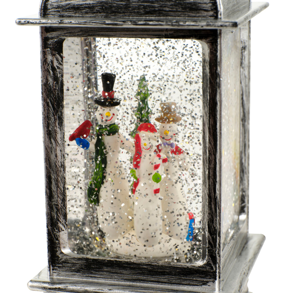 LED water spinner plastic lantern steady BO indoor L.10.5cm x W.10.5cm x H.24cm