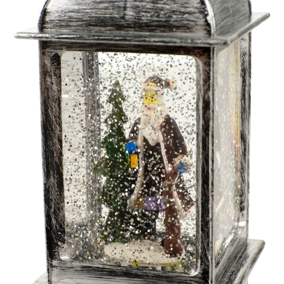 LED water spinner plastic lantern steady BO indoor L.10.5cm x W.10.5cm x H.24cm