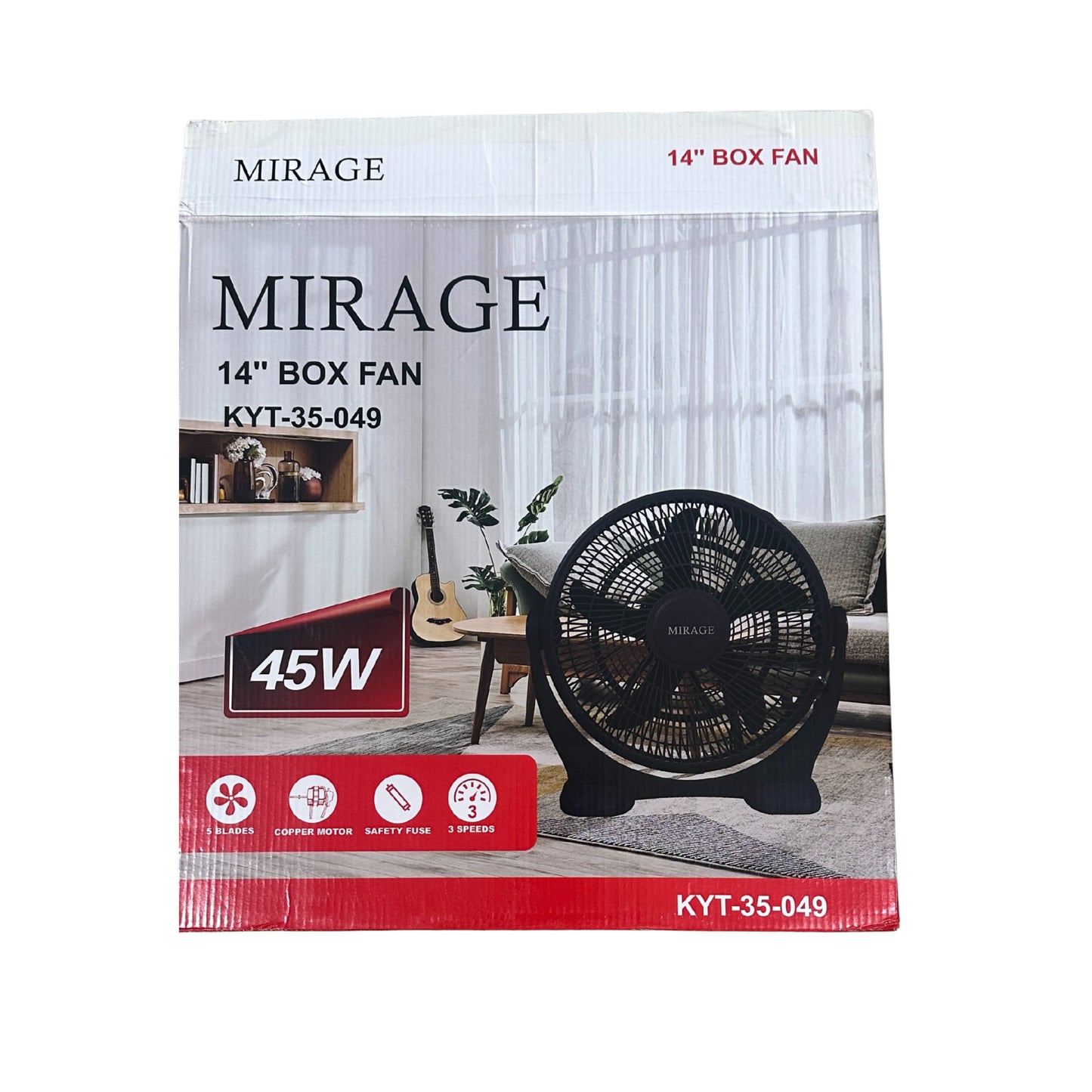 Mirage Box Fan 14'' 3 speed 45W