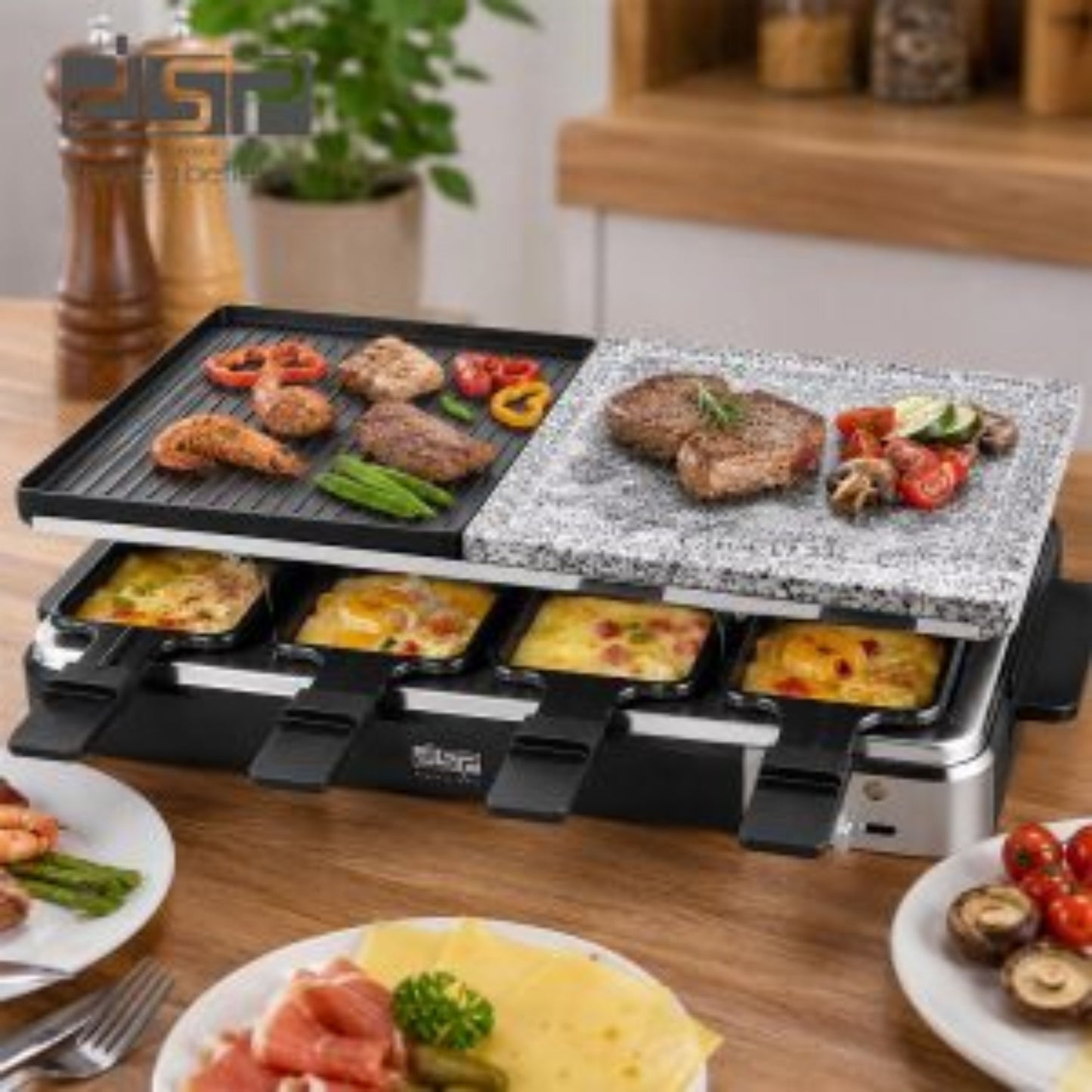 Dsp Raclette Grill – Marble & Grill Plate Edition - 1400W