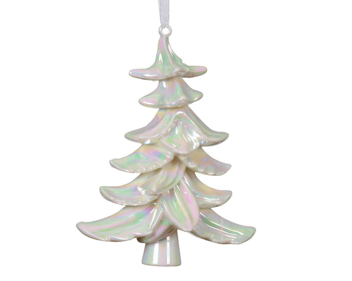 Tree Ornament White Iris D.8.5cm x W.14.5cm x H.18cm
