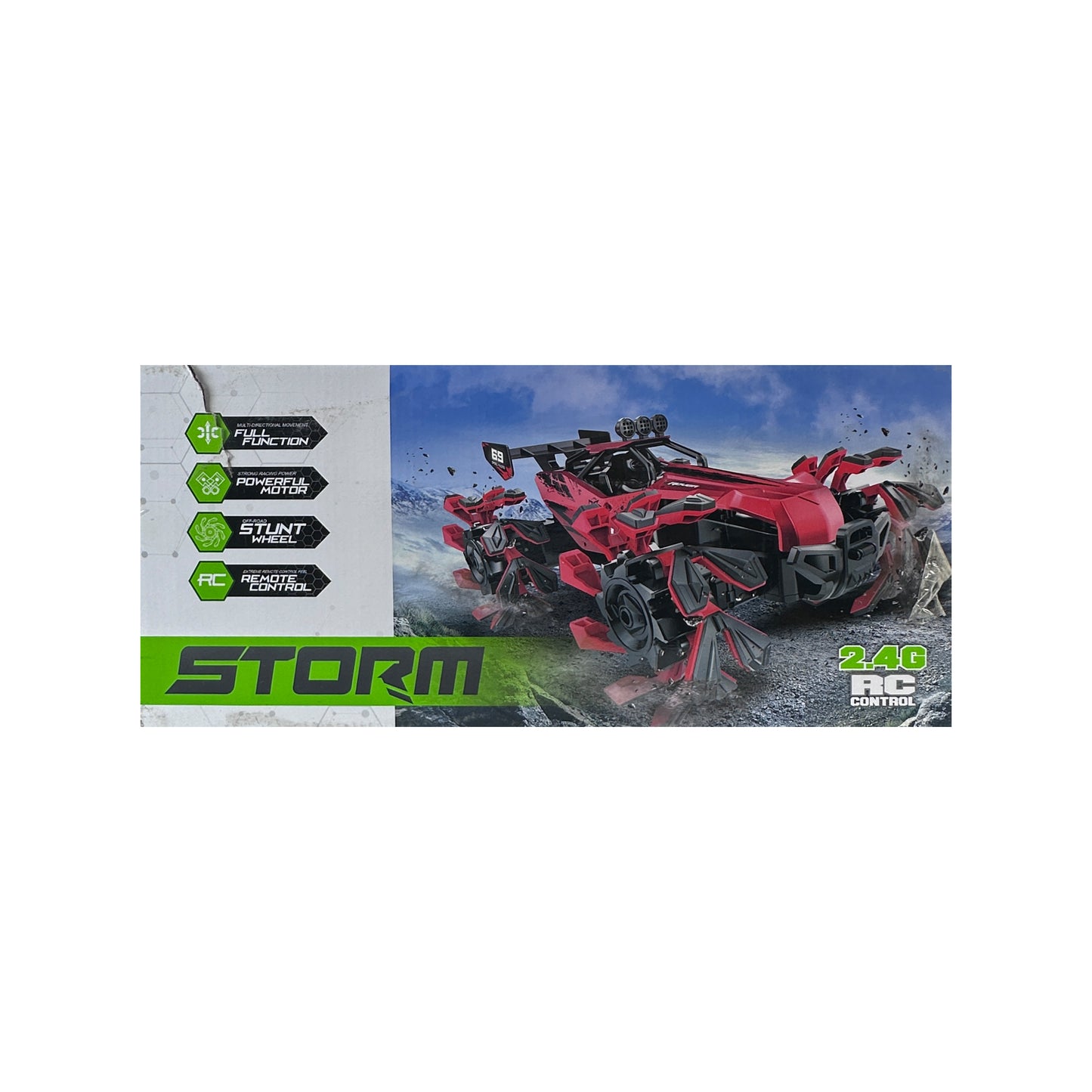 Off Road RC Car STUNT DRIVE 2 Mode 2.4Ghz Full Function Movement With Remote Control Red & Black