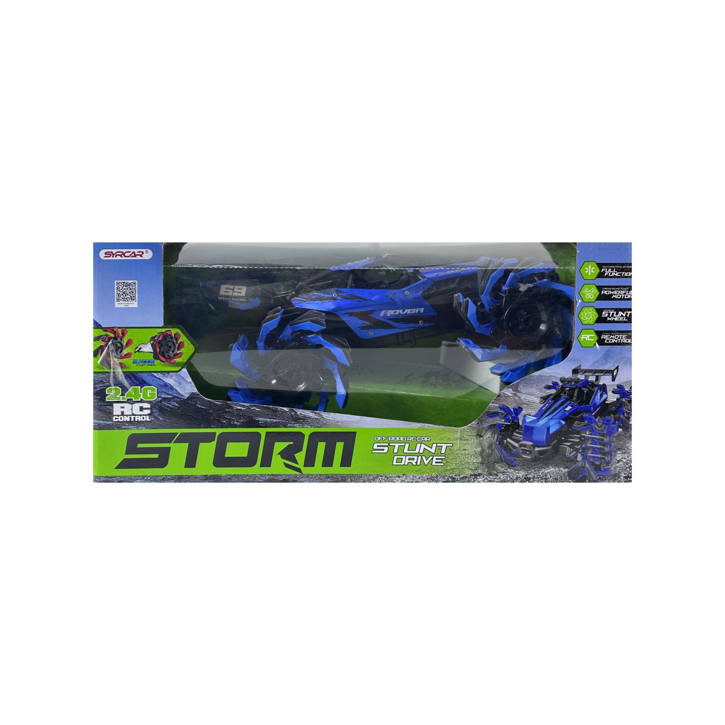 Off Road RC Car STUNT DRIVE 2 Mode 2.4Ghz Full Function Movement With Remote Control Red & Black