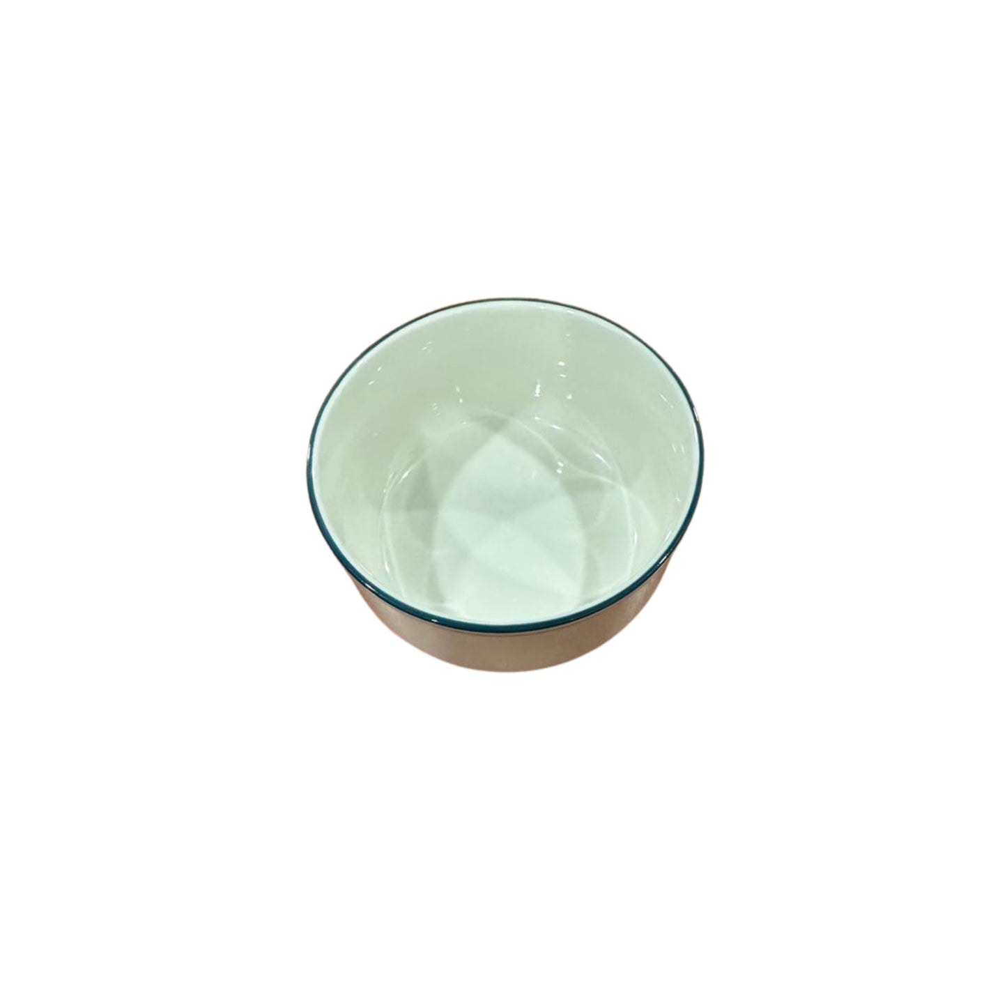 white Ceramic bowl with blue strip - 12 cm