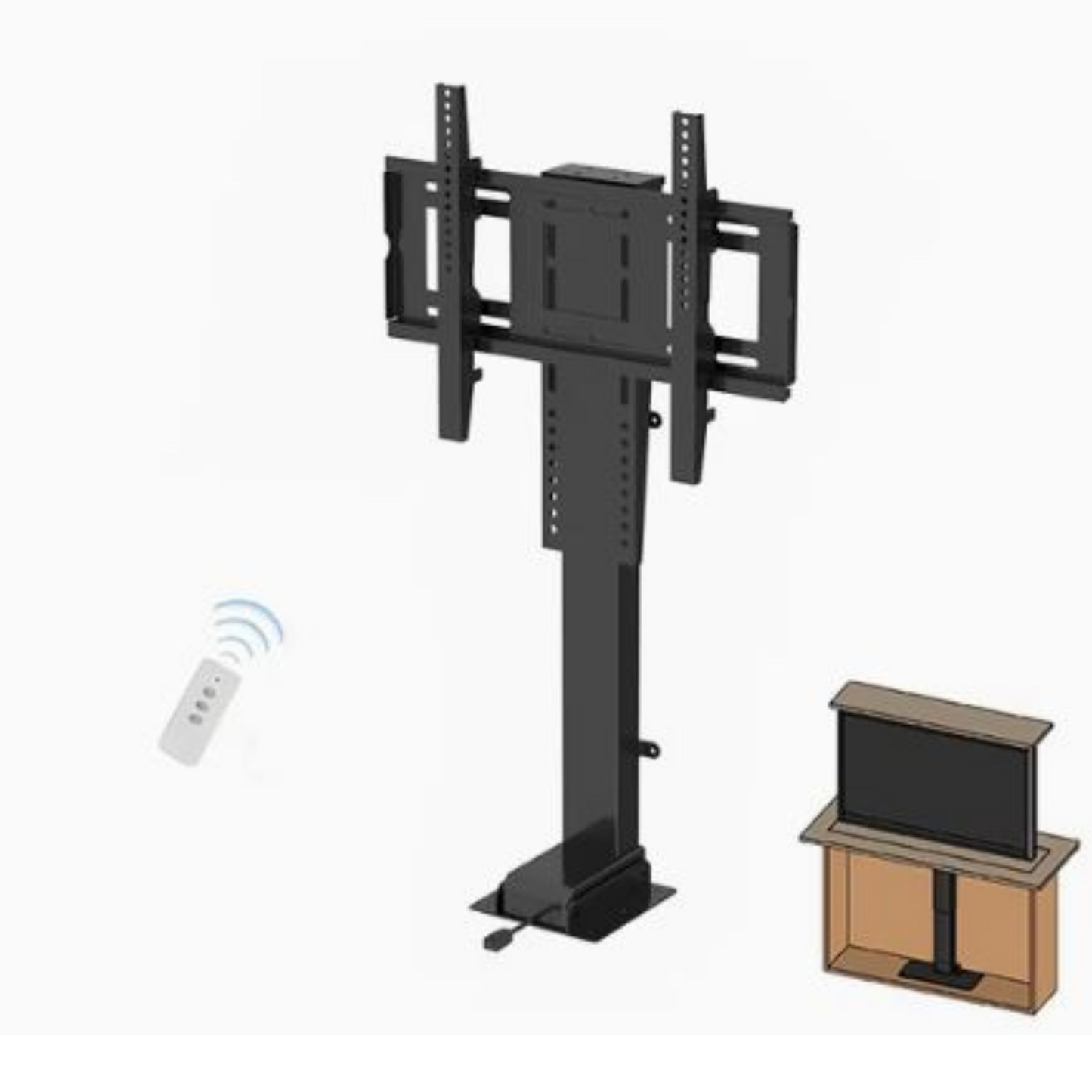 TV Table Electric TV Ceiling Mount Manual Rotation TV Lift, Fits 32-70 Inch Motorized TV Stand, Adjustable Ceiling TV Mount Bracket, with remote control