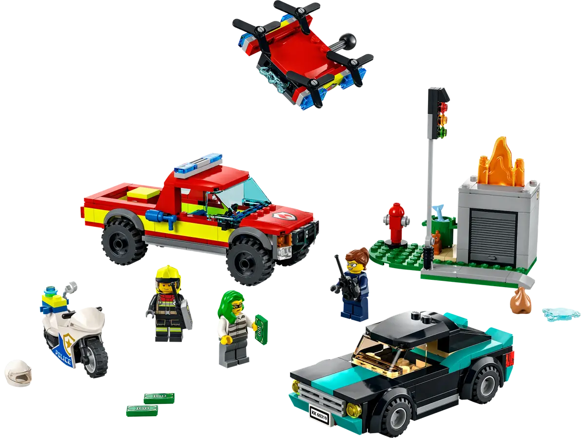 Lego Fire Rescue & Police Chase