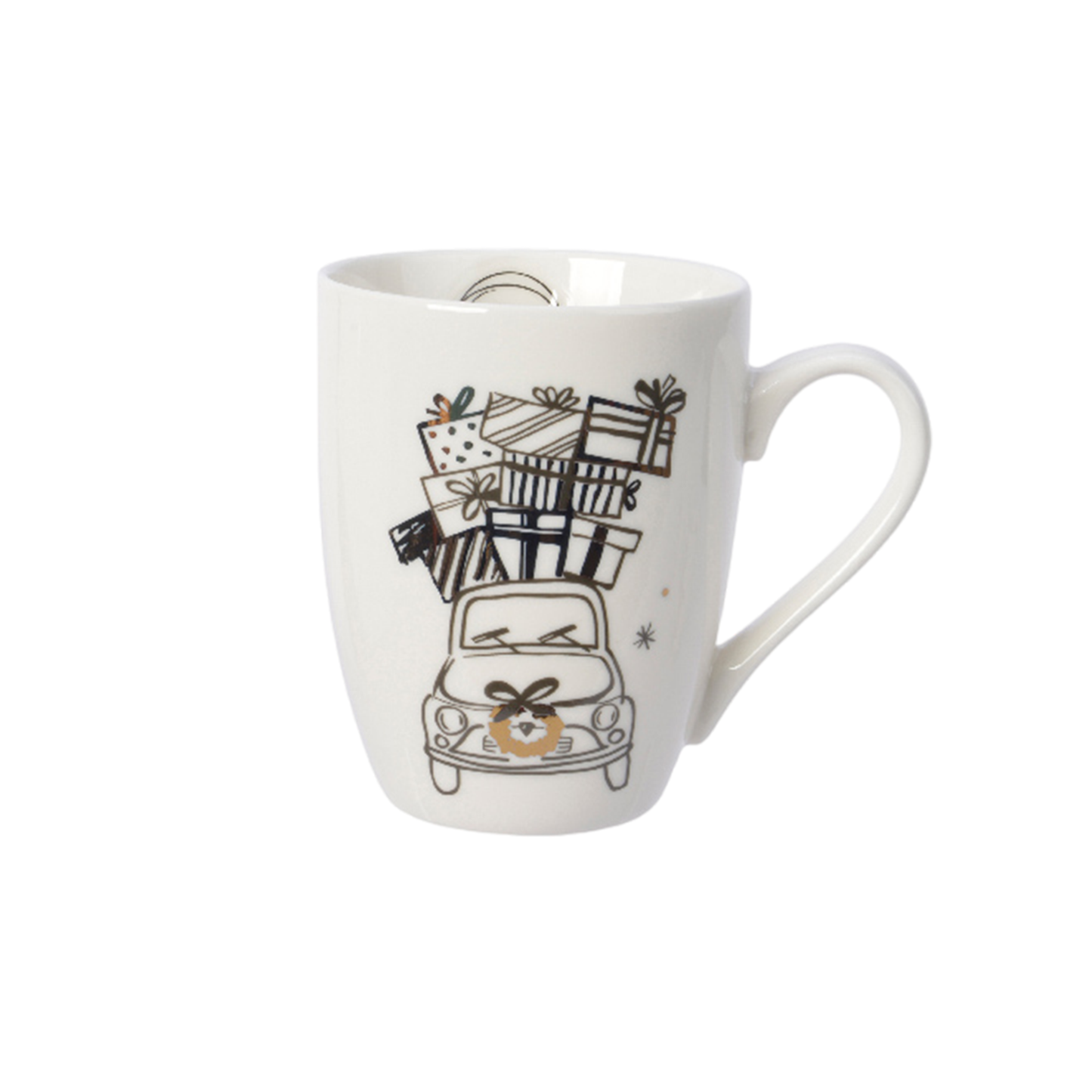 Mug porcelain with gold foil -1pc- 12cm