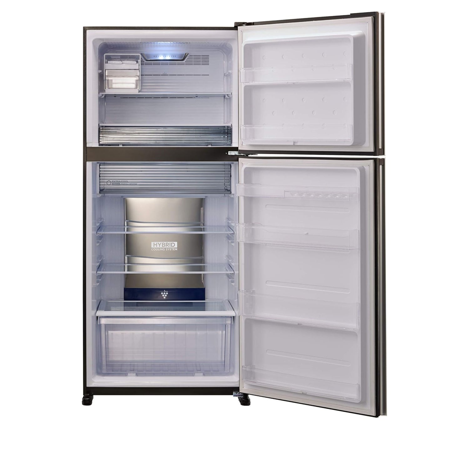Grey Sharp Fridge Stainless Steel 175 cm Height