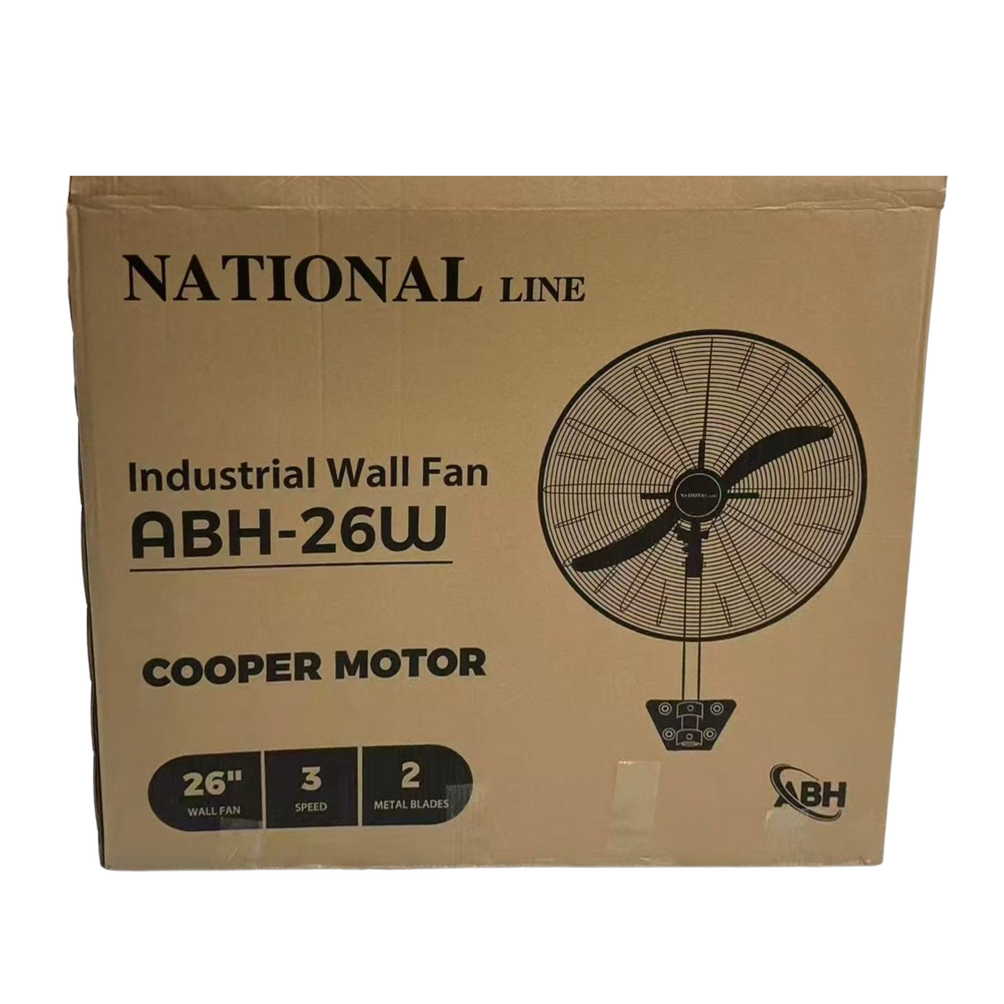 National Line Industrial Wall Fan 26" 3 Blades 180 Watt