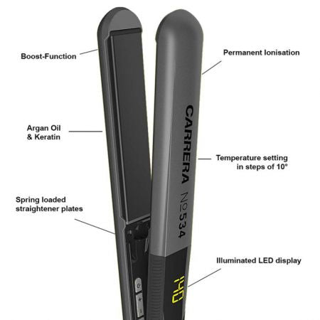 Carrera Hair Straightener 220 Degree max temperature