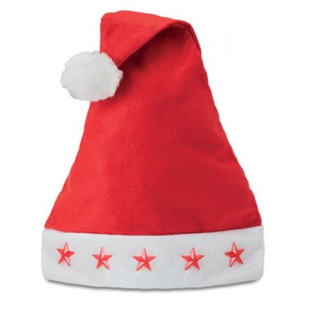 Santa Hat Unisex Comfort Extra Thicken With Red Stars