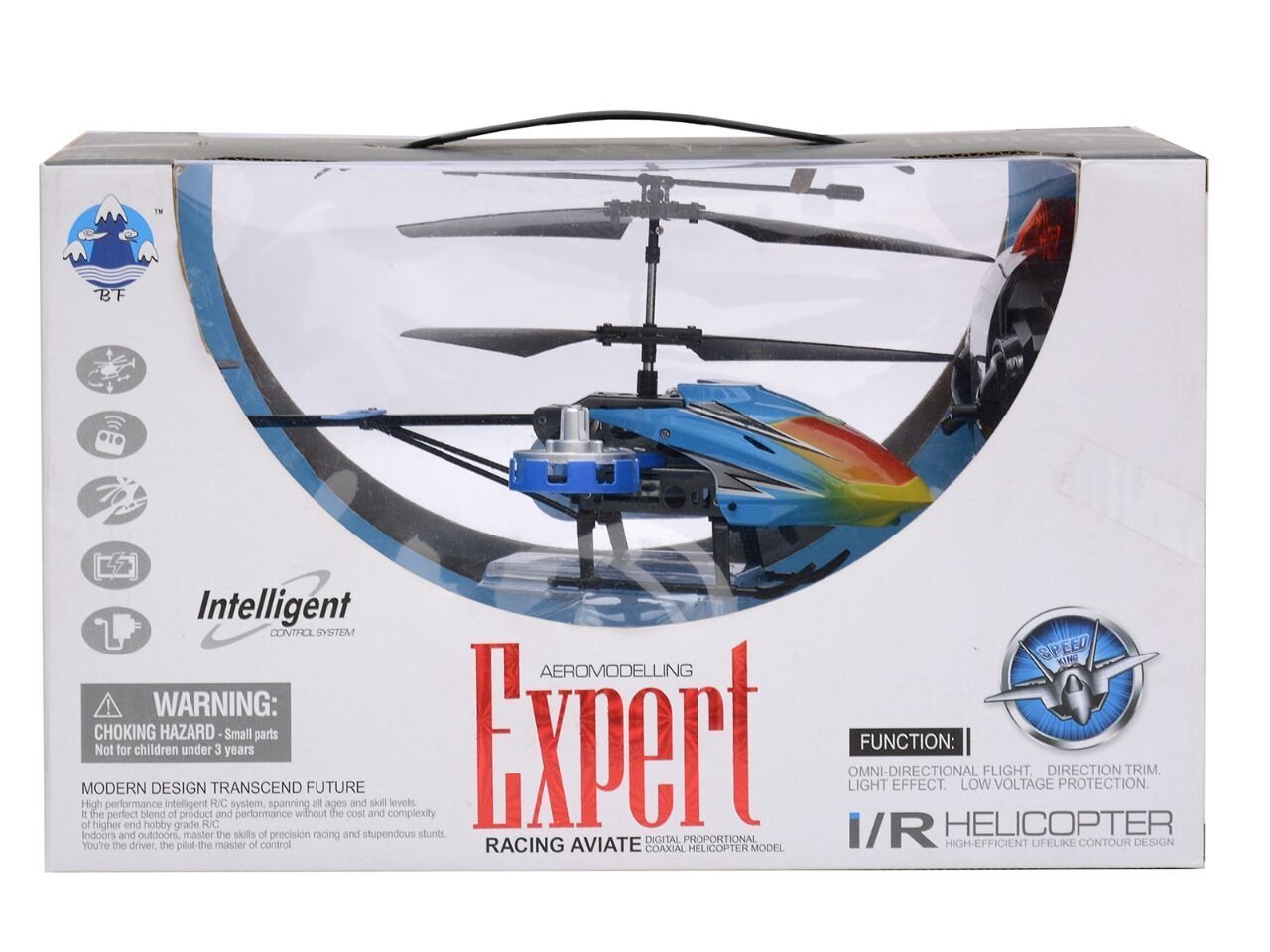 Blue Magicwand Expert Rainbow 2-Channel Radio Remote Controlled Helicopter