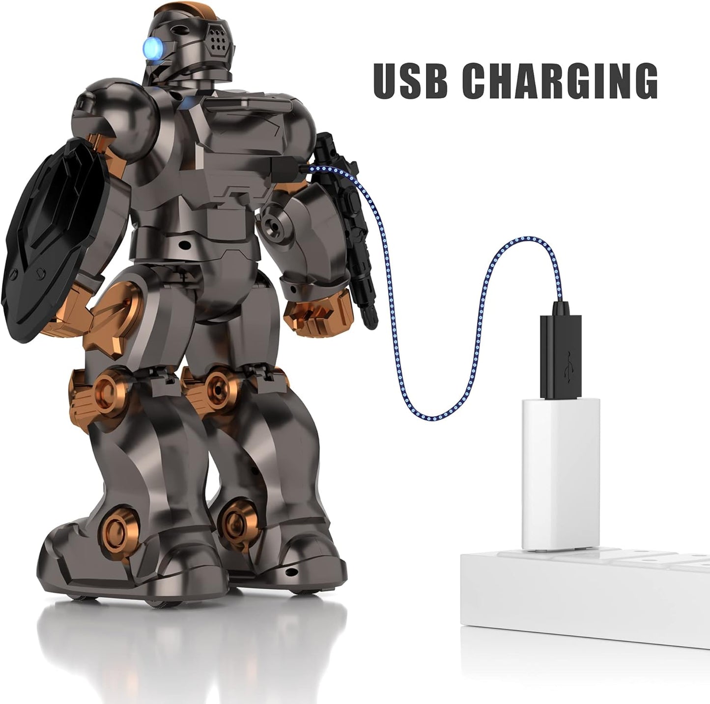 PP PICADOR Programmable Smart RC Robot Toy - Gesture Sensing, Rechargeable Robotics Kit for Kids (Ages 5-10) - Matte Metallic