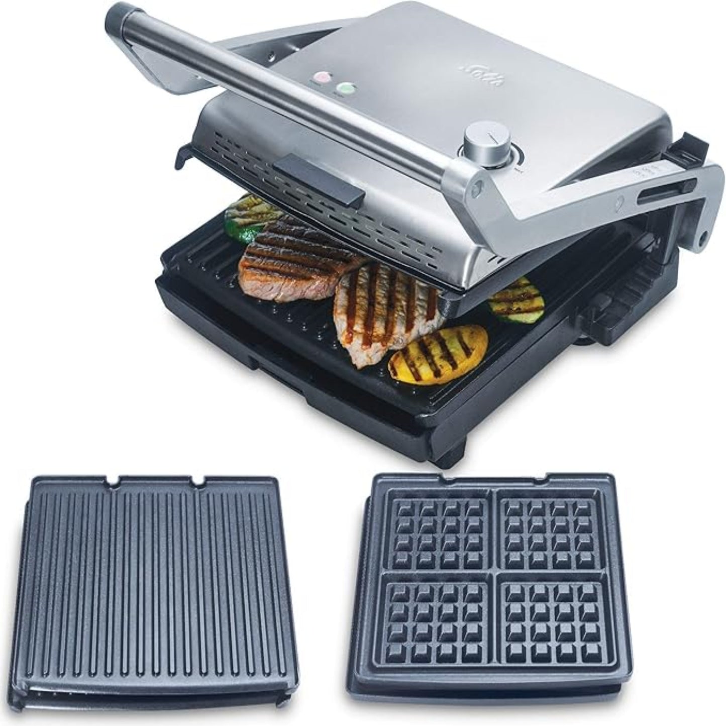 Contact Grill & More, Non Stick Waffle Plates 1800W Stainless Steel