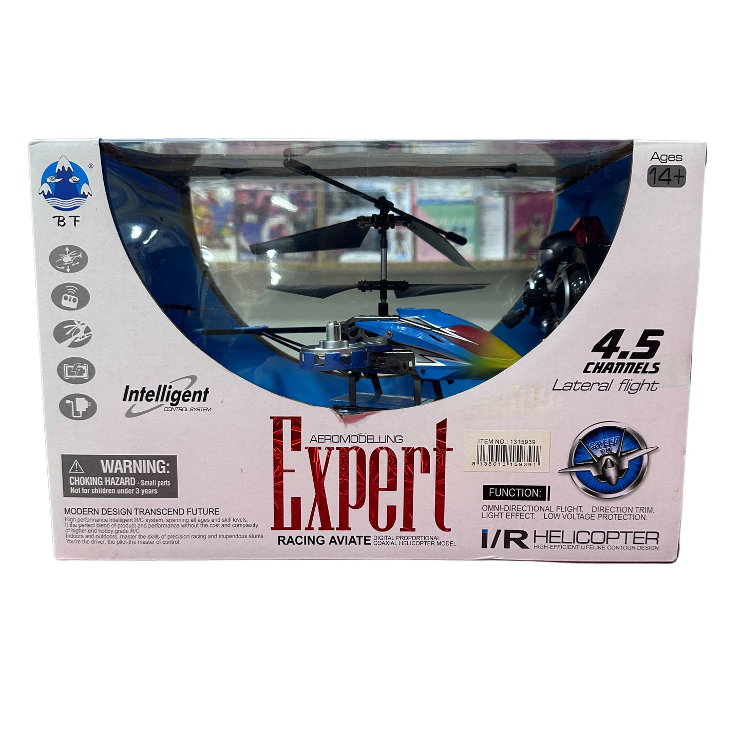 Blue Magicwand Expert Rainbow 2-Channel Radio Remote Controlled Helicopter