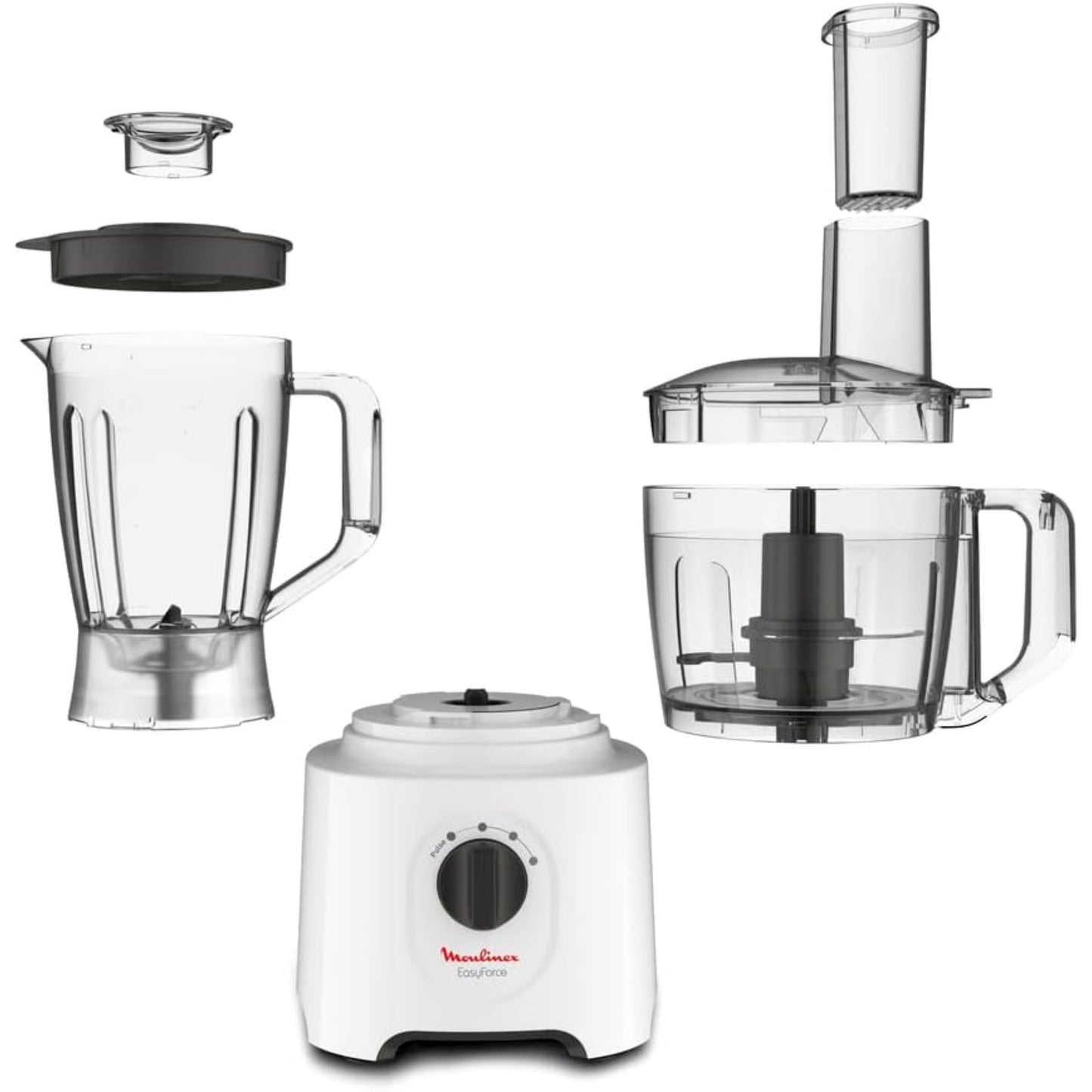 MOULINEX Food Processor | Easy Force 2.4 L Food Processor | 800 W| 6 Attachments | +25 Different Functions | 2.4 L Bowl Capacity and a 1.8 L Blender