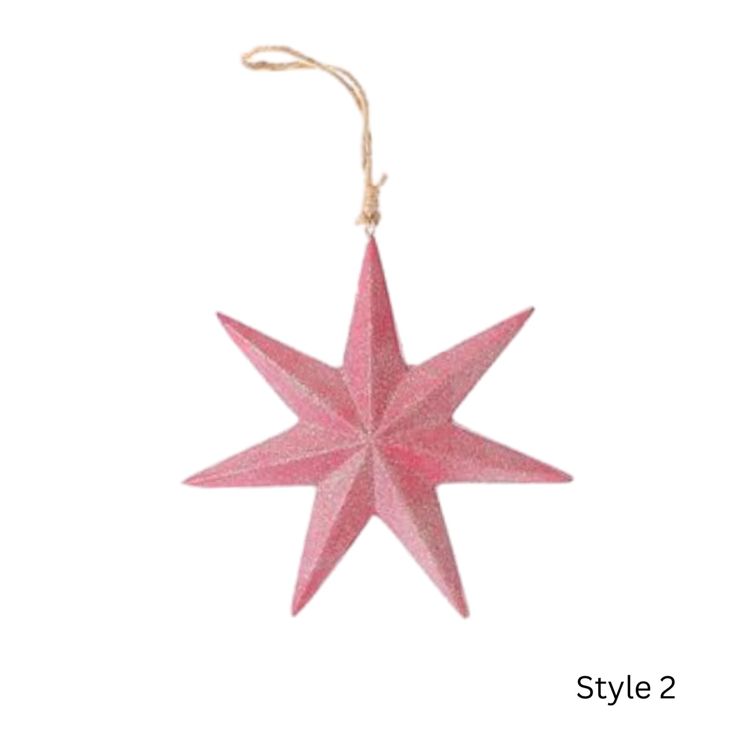 marble hanger glittery Stars L=16cm W=16cm