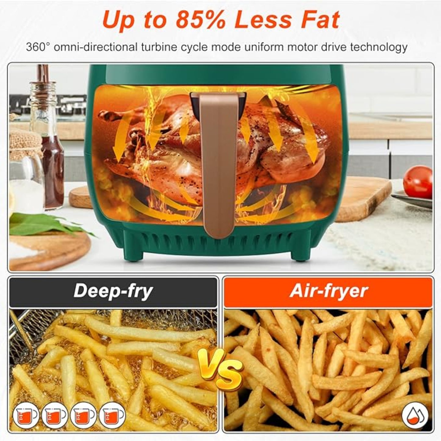 Stella 4.5L Air Fryer Oil Free LED Digital Touch Screen, Timer And Fully Adjustable Temperature