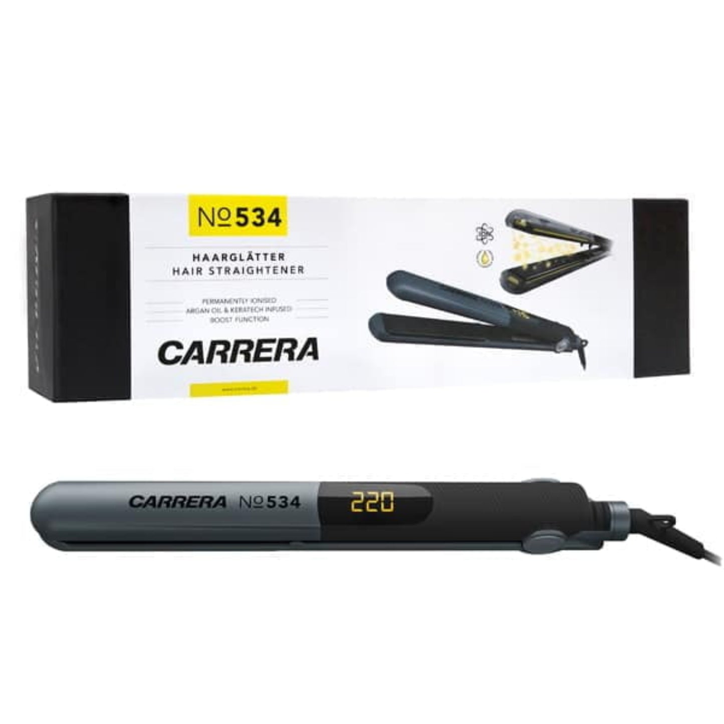 Carrera Hair Straightener 220 Degree max temperature