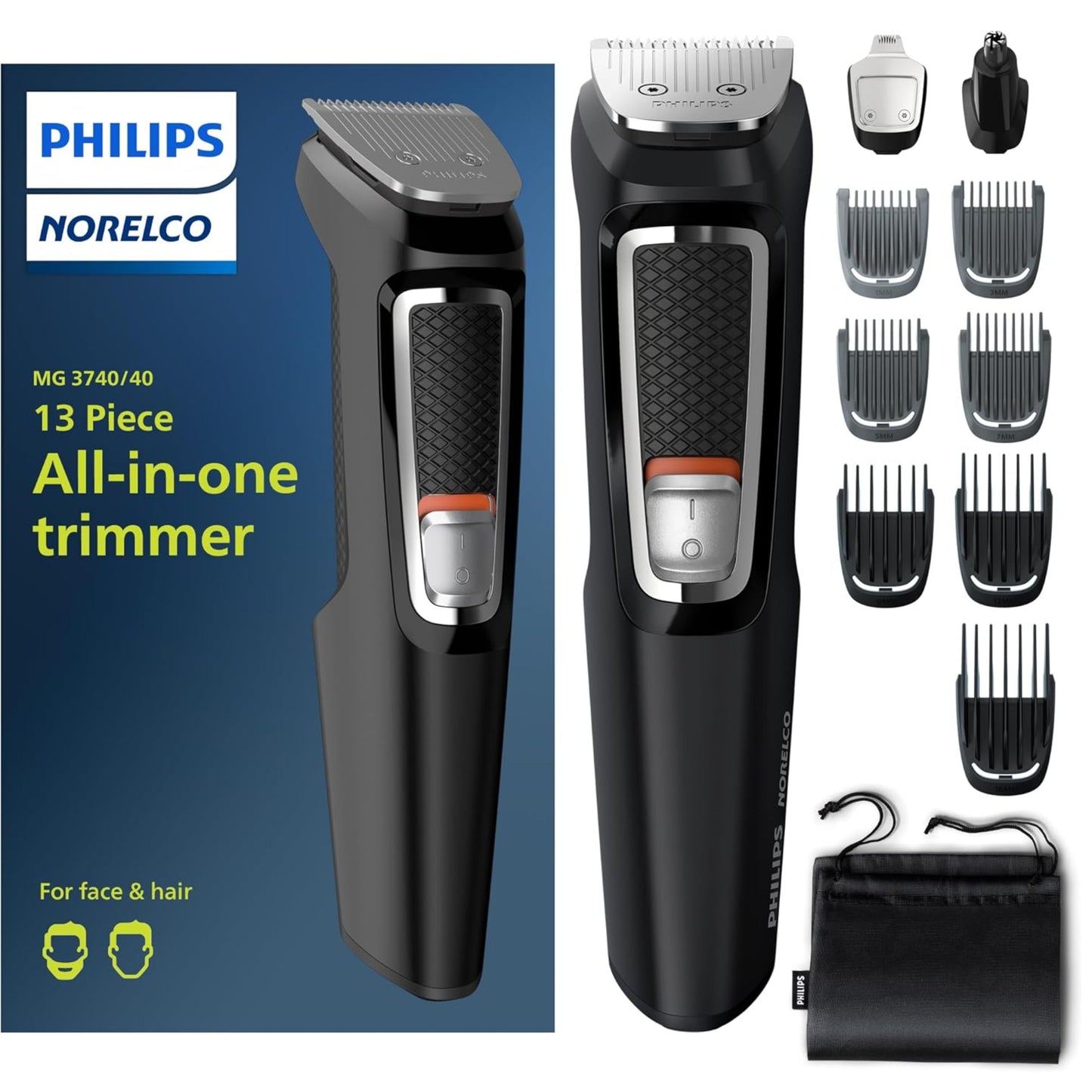Philips All-in-One Trimmer; | 13-in-1 Face, Hair & Body Grooming | Nose & Ear