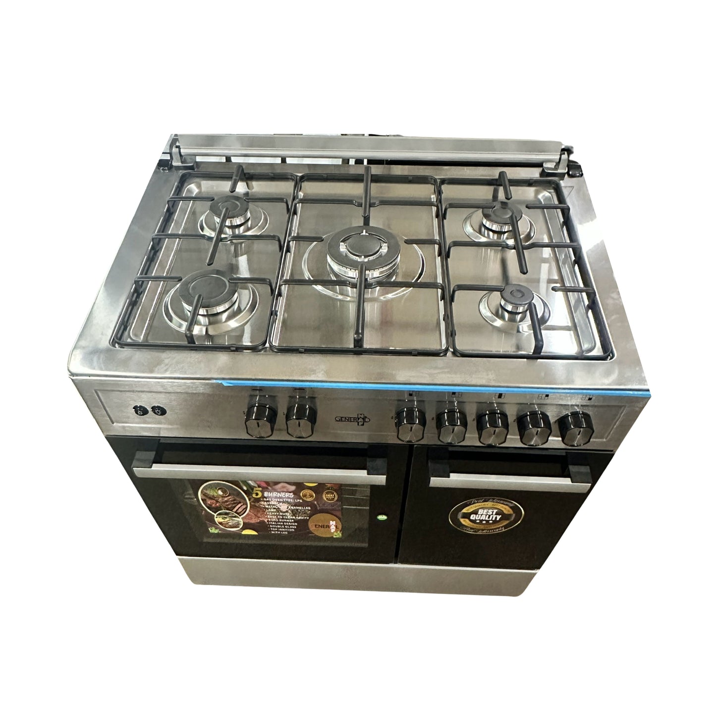 General naf gas cooker 5 burners 2 Doors - Silver