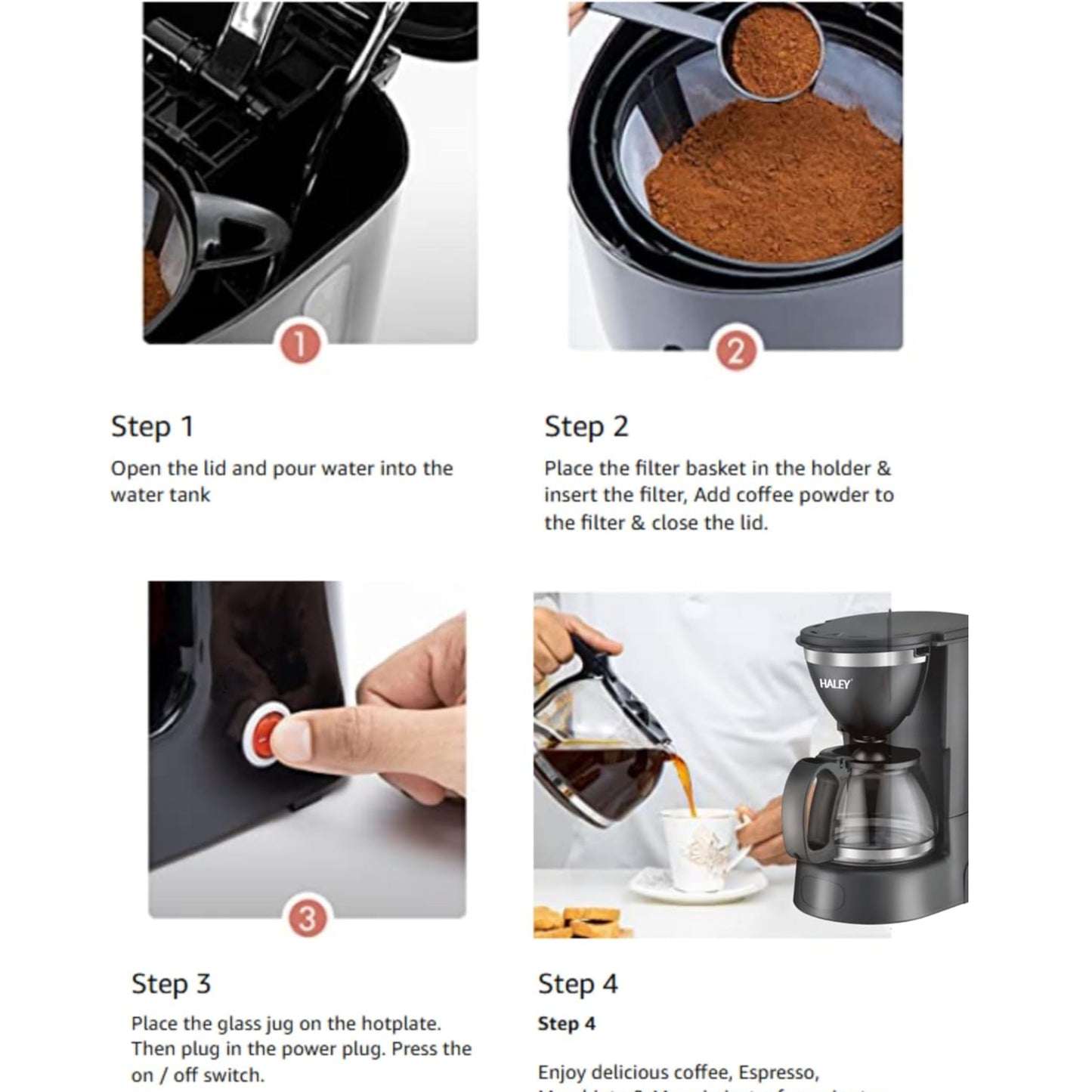 HALEY 650W Coffee Maker/750ml