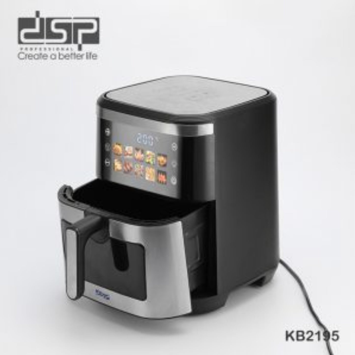 DSP Digital Air Fryer – 1600+500W with LED Display & 10 Preset Menus 10-Ltr