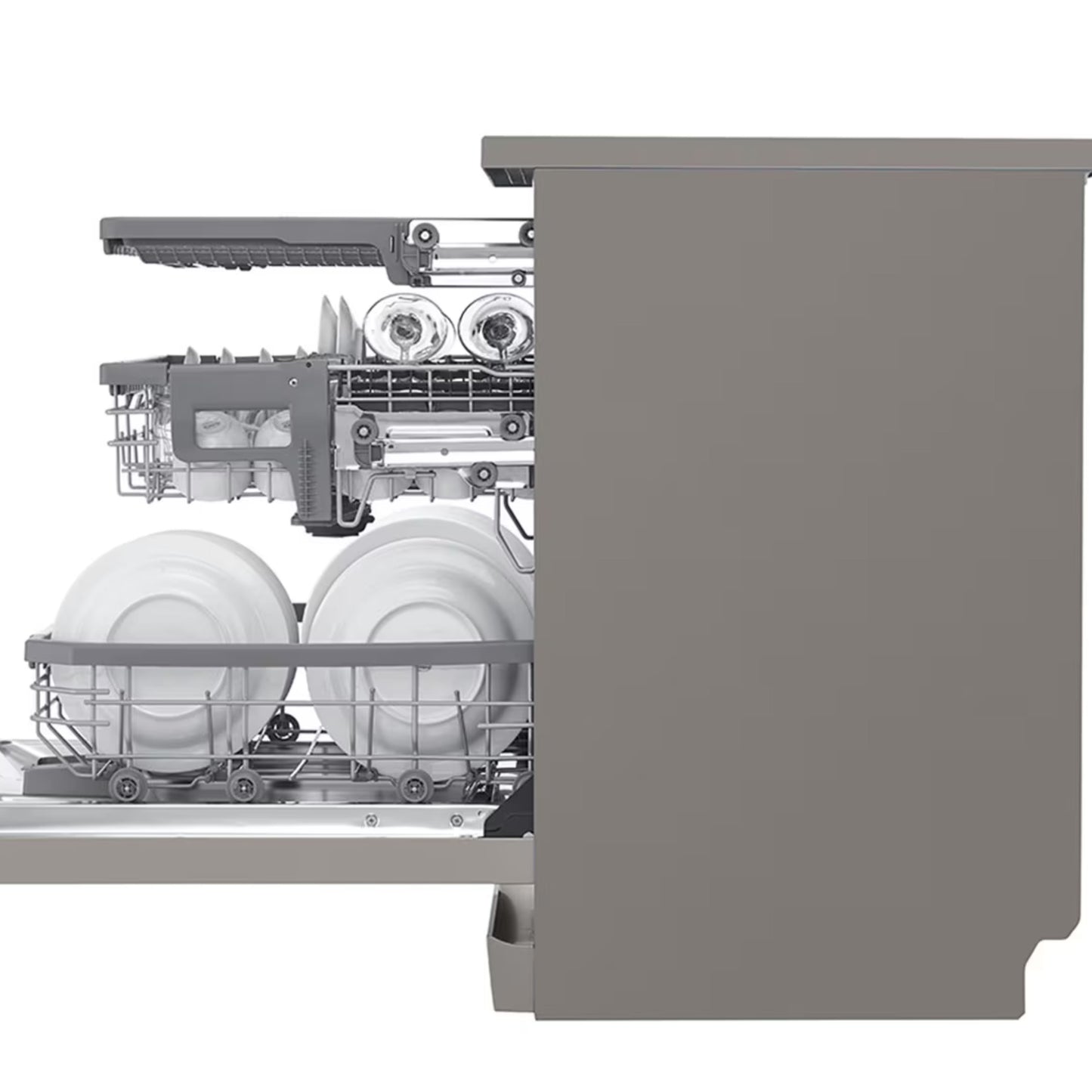 LG, QuadWash™ Dishwasher, 14 Place Settings, EasyRack™ Plus, Inverter Direct Drive, ThinQ - silver