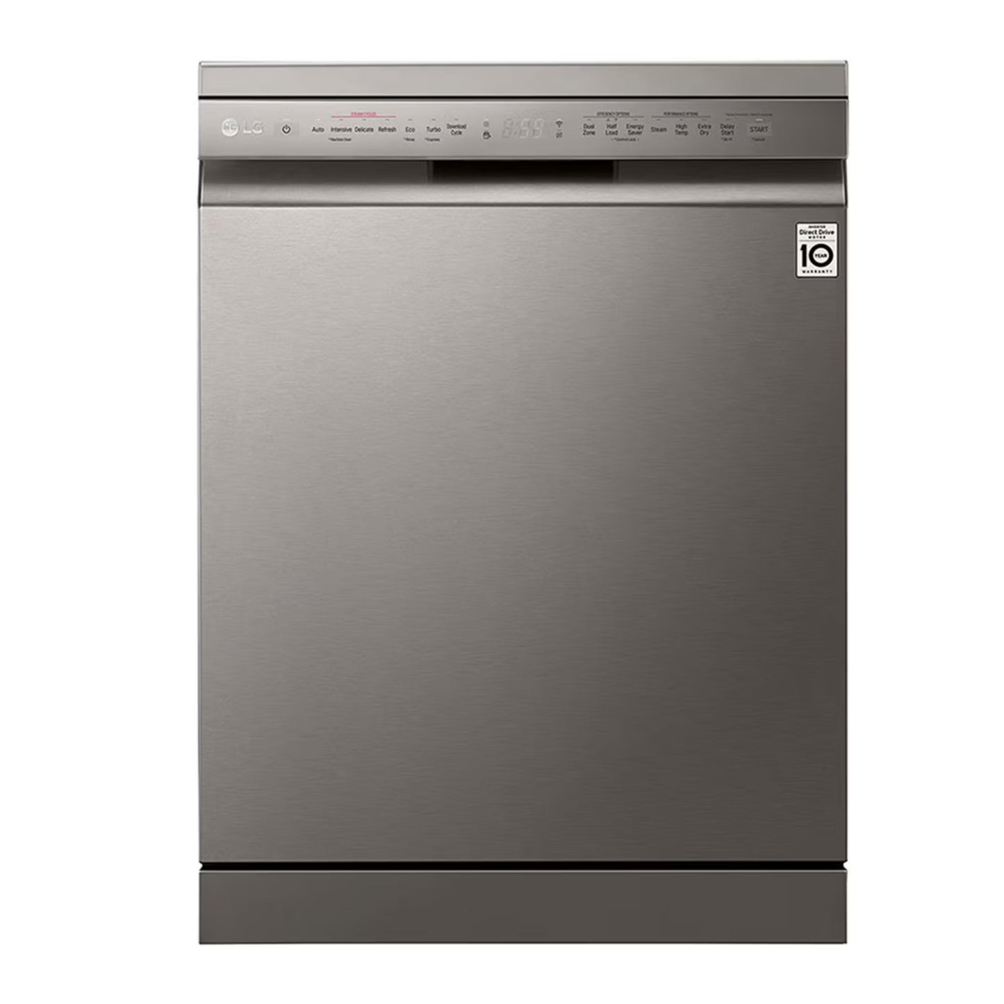 LG, QuadWash™ Dishwasher, 14 Place Settings, EasyRack™ Plus, Inverter Direct Drive, ThinQ - silver