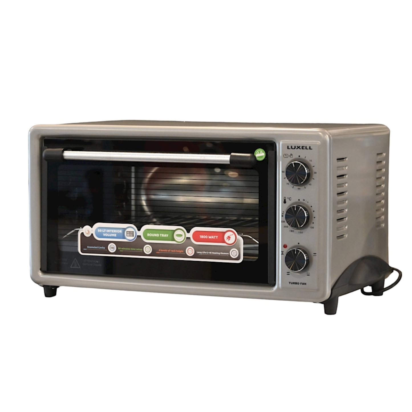 Luxell Electric Oven - 1800W 50L - silver