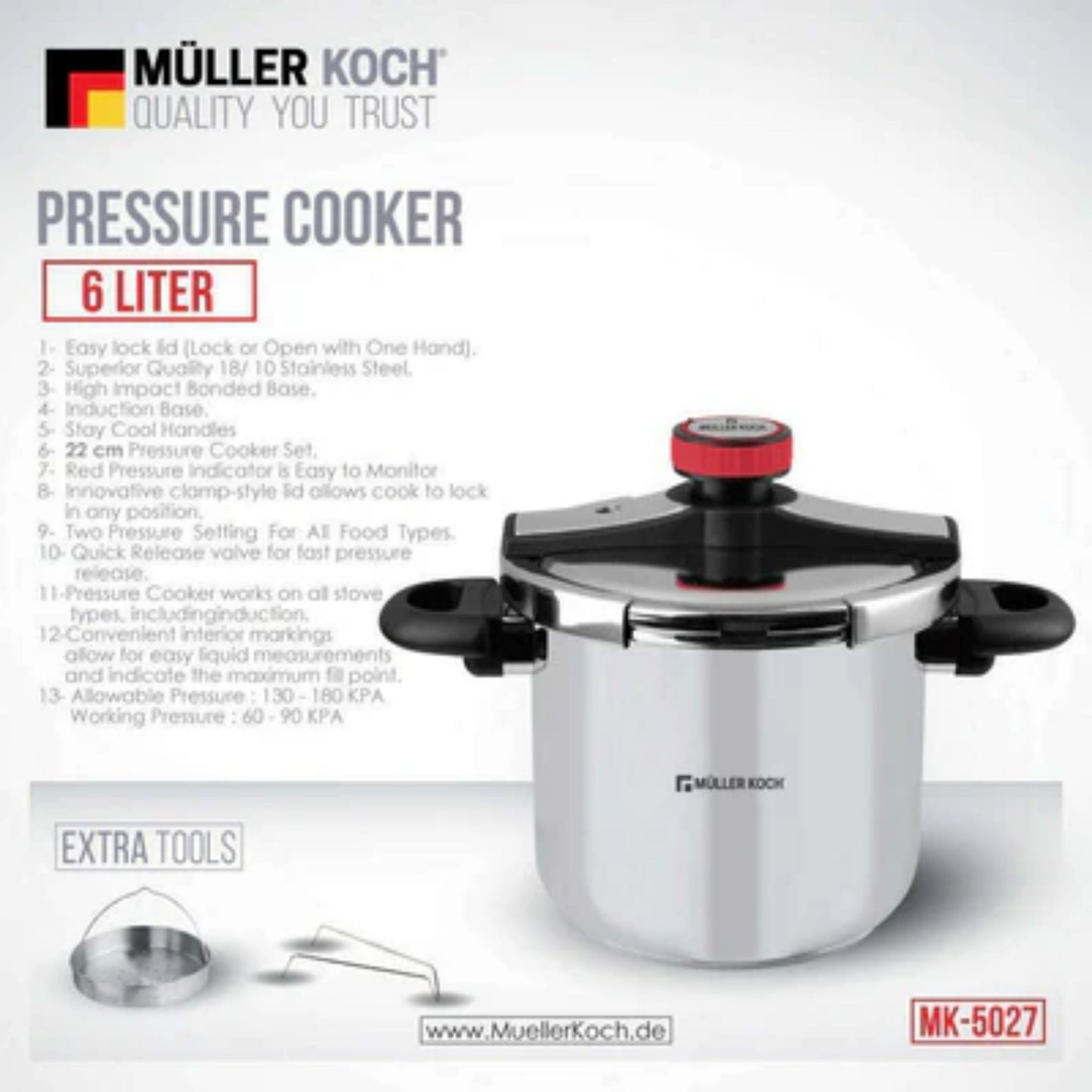 Muller kitchen Pressure Cooker 6L