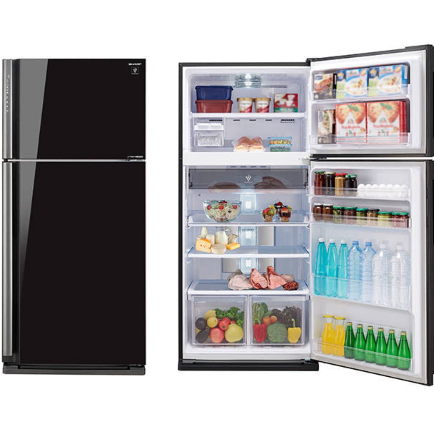 Sharp Fridge Black 185cm Height