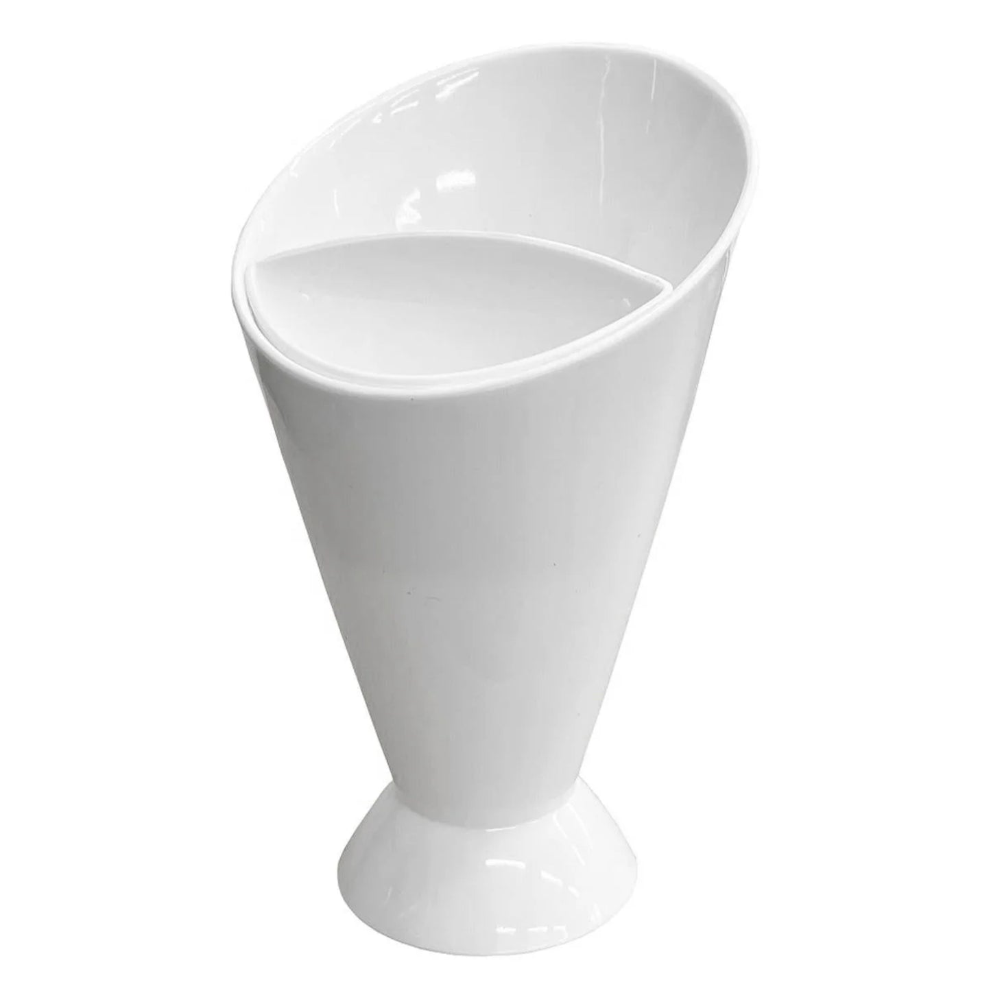 Ceramic French Fry Holder with Standing Ketchup Sauce Compartment