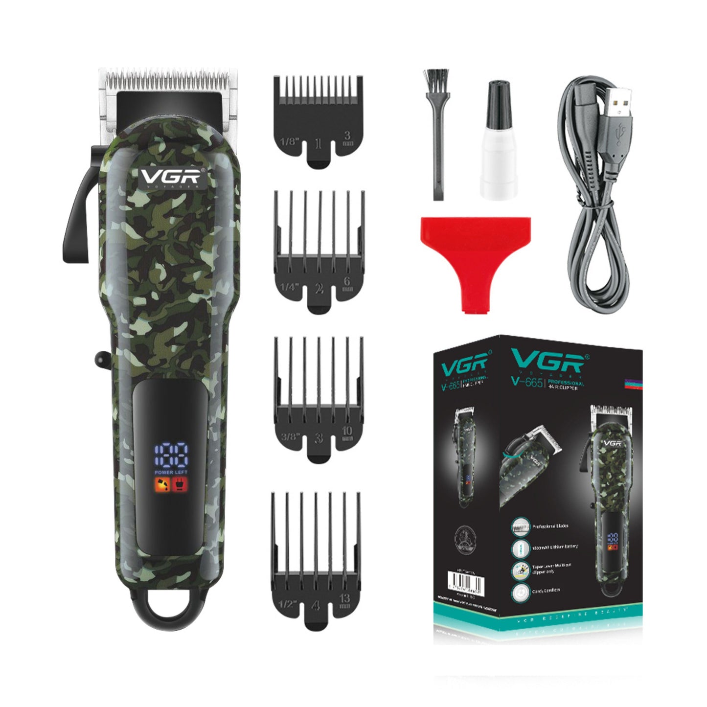 VGR V-665 Professional Beard Trimmer For Men With Quick Charge, 200 Mins Run-time, For Cord & Cordless Use