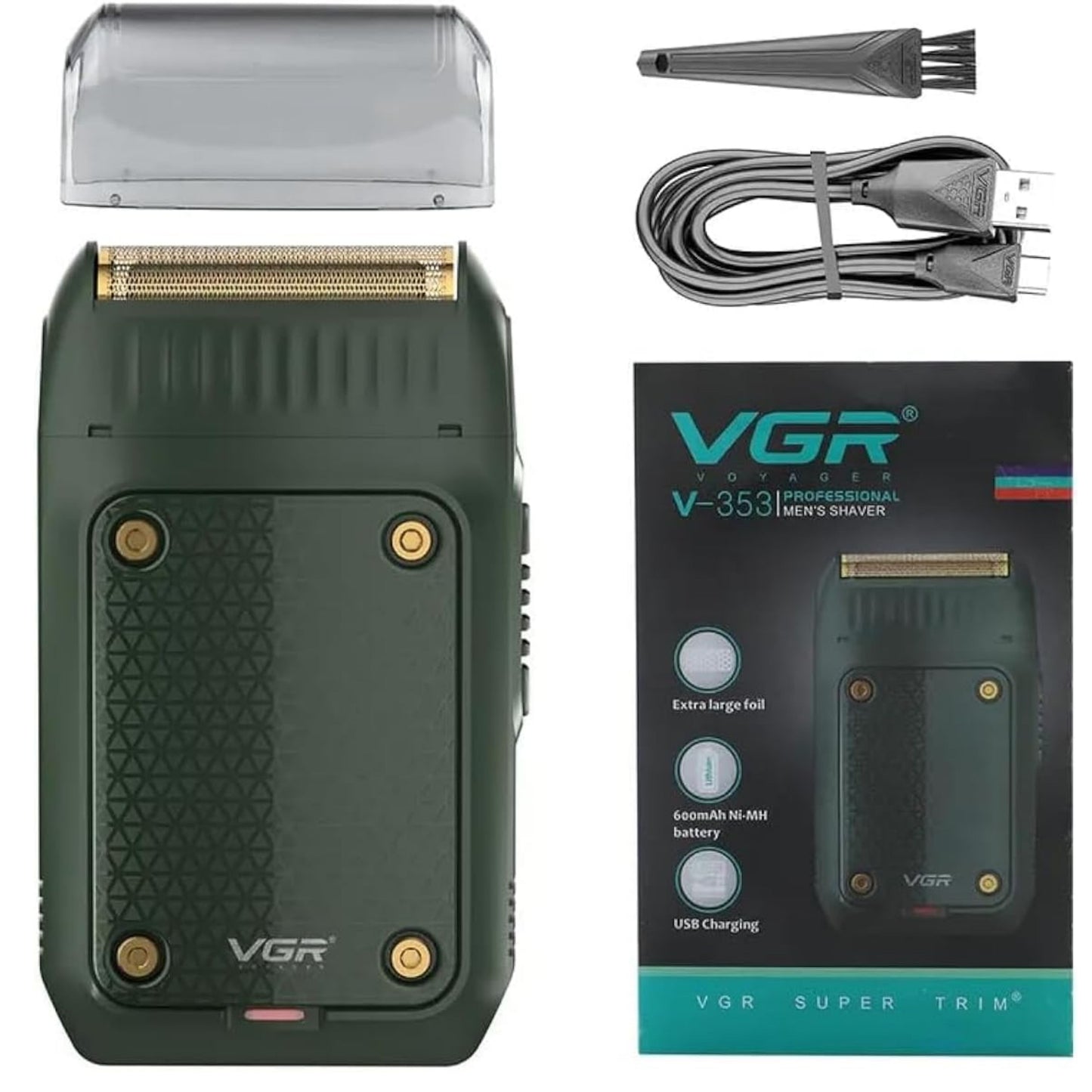 VGR V-353 Professional Ultra Thin Electric Shaver - Rechargeable Razor for Face Care, Beard Trimmer With Reciprocating Blade, USB Travel Shaver for Men