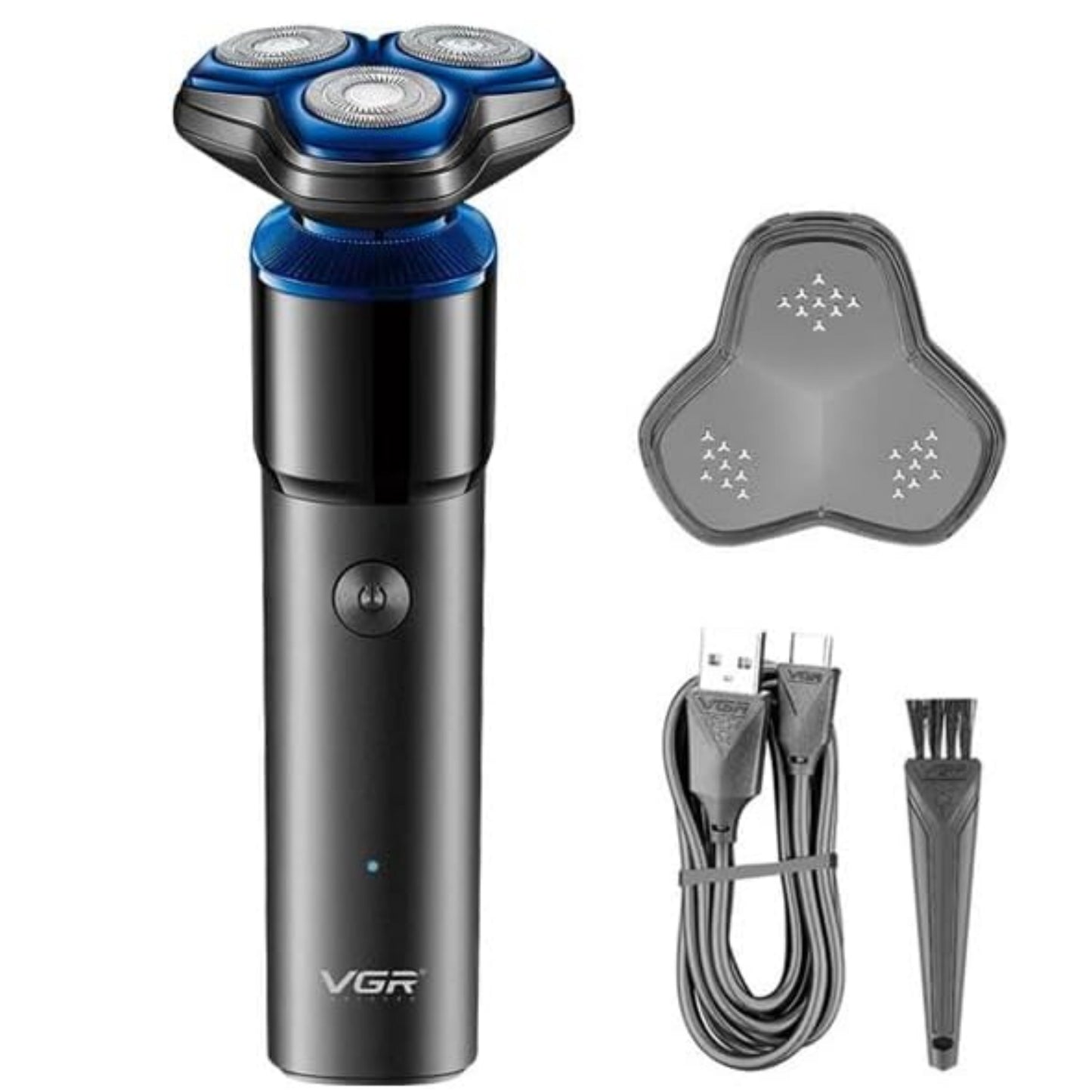 VGR V-325 Premium Cordless Rechargeable IPX6 Fully Waterproof 3 Head Electric Shaver Wet & Dry Rotary Shavers for Men with Magnetic Suction Super-Fast...