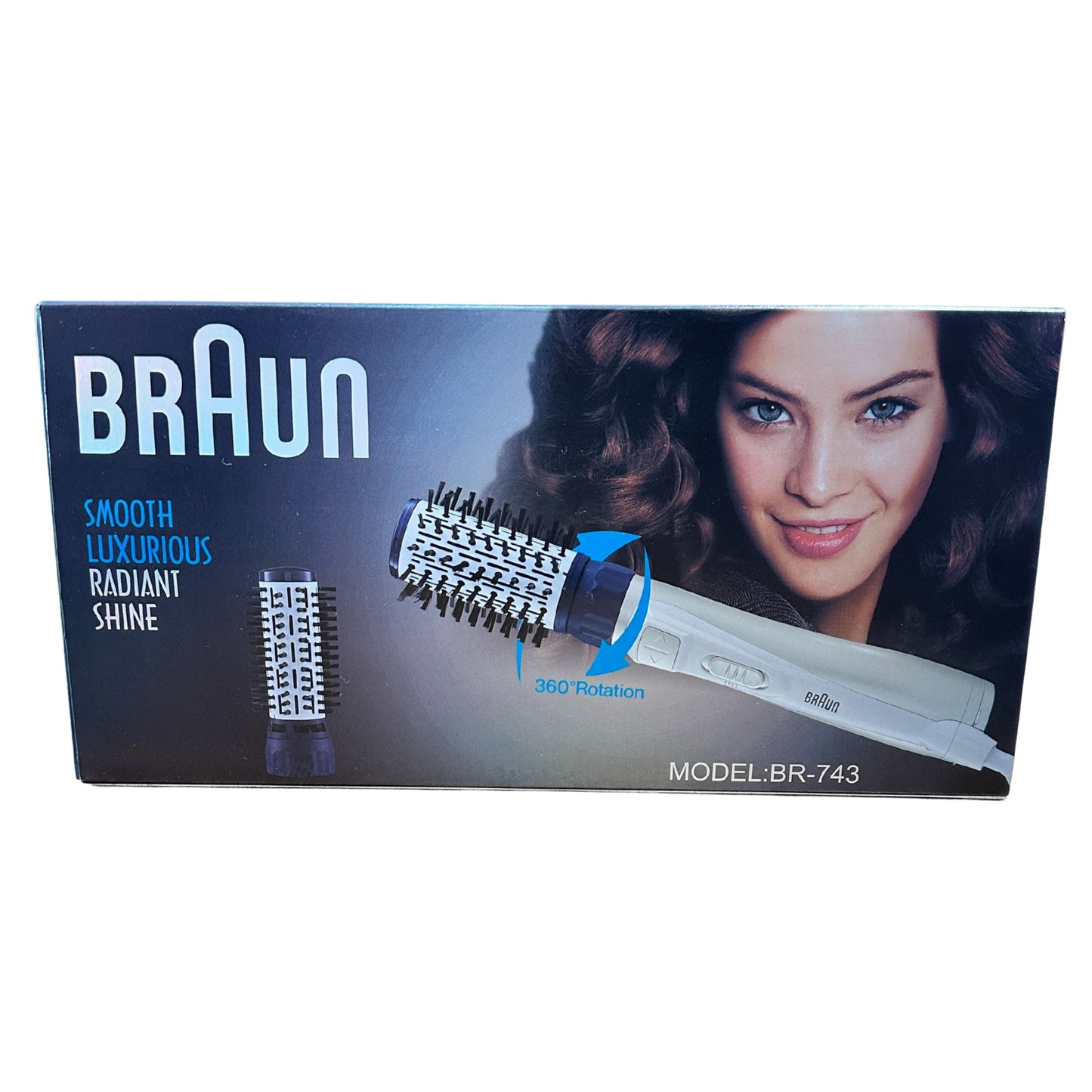 Braun 4 in 1 Blow and Dry Caring Air Styler - Hair Dryer Hot Brush and Hair Curler for Mid to Long Length Hair 4 Attachments 1000 Watts