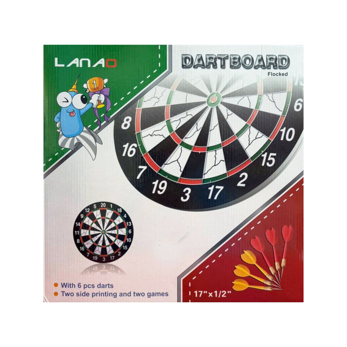 Double Sided Dart Board Game - 45cm